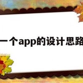 一个app的设计思路(app的设计思路怎么写)