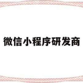 微信小程序研发商(微信小程序研发商怎么赚钱)