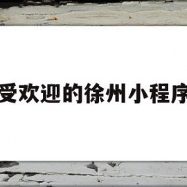 受欢迎的徐州小程序(徐州小程序开发)
