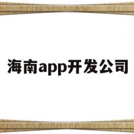 海南app开发公司(海南app开发公司有哪些)