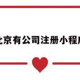 北京有公司注册小程序(北京注册公司的网站叫什么)
