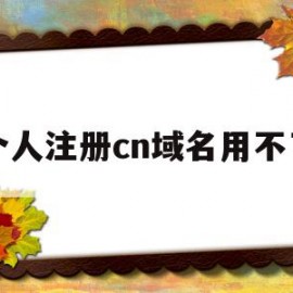 个人注册cn域名用不了(个人注册的域名可以用于企业备案)