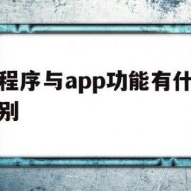 小程序与app功能有什么区别(小程序与app功能有什么区别呢)
