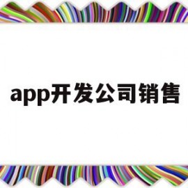 app开发公司销售(app开发公司赚钱吗)