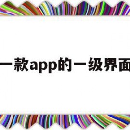 一款app的一级界面(软件一级功能二级功能什么意思)