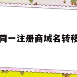 同一注册商域名转移(域名转移服务商)
