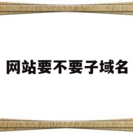 包含网站要不要子域名的词条