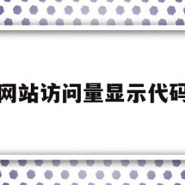 网站访问量显示代码(网站访问量显示代码是什么)