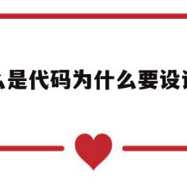 什么是代码为什么要设计代码(什么是代码为什么要设计代码呢)