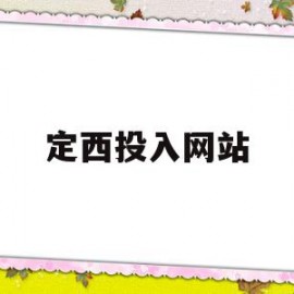 定西投入网站(定西市统一门户网站)
