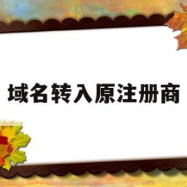 域名转入原注册商(域名转入原注册商标怎么办)
