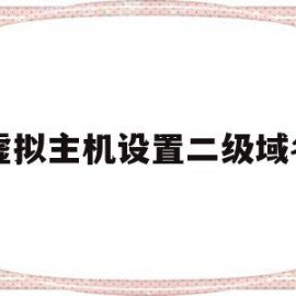 虚拟主机设置二级域名(虚拟主机加二级域名)