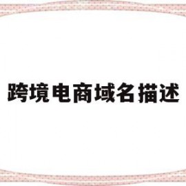 跨境电商域名描述(跨境电子商务关于域名的描述)