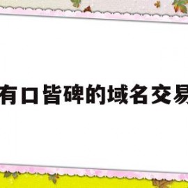 有口皆碑的域名交易(域名交易网站有哪些)
