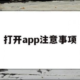 打开app注意事项(打开app下载)