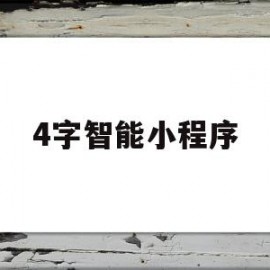 4字智能小程序(智能小程序有哪些)