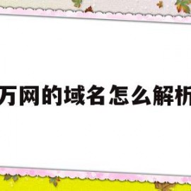 万网的域名怎么解析(万网域名解析怎么设置)