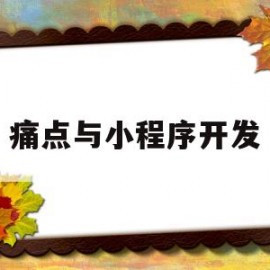 痛点与小程序开发(小程序开发市场)