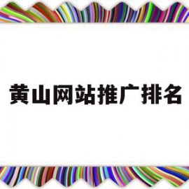 黄山网站推广排名(宁波网站推广工作室排名)
