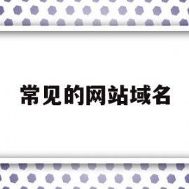 常见的网站域名(常见的网站域名类型)
