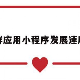 群应用小程序发展速度(群应用小程序发展速度怎么算)