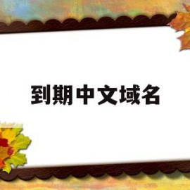 到期中文域名(中文域名 2021)