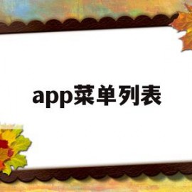 app菜单列表(菜单栏在软件界面的什么位置)
