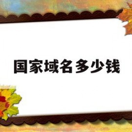 国家域名多少钱(域名要多少钱一个)