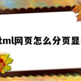html网页怎么分页显示(html页面分成两部分)