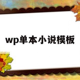 wp单本小说模板的简单介绍