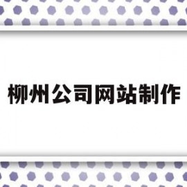 柳州公司网站制作(柳州平台公司招聘)