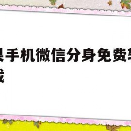 苹果手机微信分身免费软件下载(苹果手机微信分身软件下载安装)