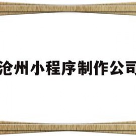 沧州小程序制作公司(沧州软件开发公司)