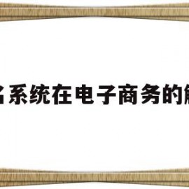 域名系统在电子商务的解释的简单介绍