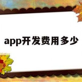 app开发费用多少(app开发费用多少合理)
