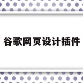 谷歌网页设计插件(谷歌网页设计插件下载)