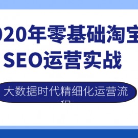 2020年零基础淘宝SEO运营实战，大数据时代精细化运营流程