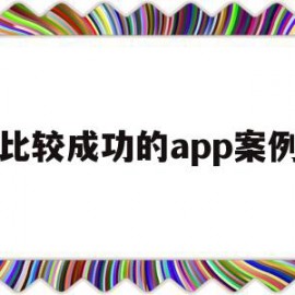 比较成功的app案例(比较成功的app案例分析)