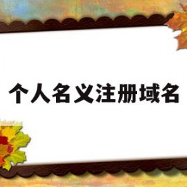个人名义注册域名(个人注册的域名不能做经营吗)