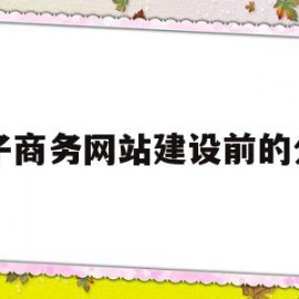 电子商务网站建设前的分析(电子商务网站建设的技术综述)