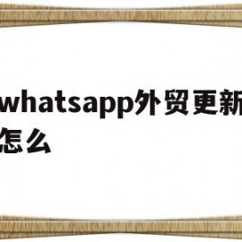 whatsapp外贸更新怎么(whatsapp更新后用不了怎么办)