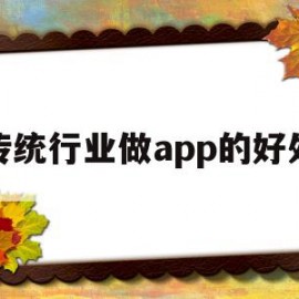 传统行业做app的好处(做app的工作叫什么名字)