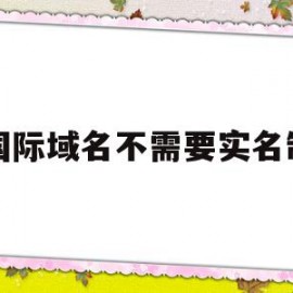 国际域名不需要实名制的简单介绍