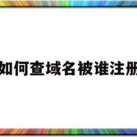 如何查域名被谁注册(如何查域名被谁注册的)