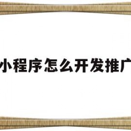 小程序怎么开发推广(微信小程序开发推广)
