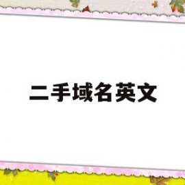 二手域名英文(2手域名交易)