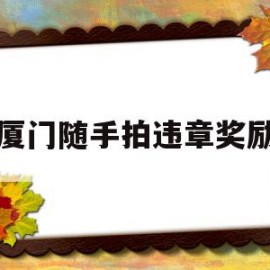 厦门随手拍违章奖励(厦门交通随手拍奖励金)