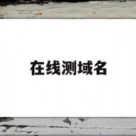 在线测域名(域名在线检测)