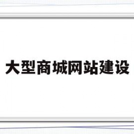 大型商城网站建设(商城网站建设要多少钱)