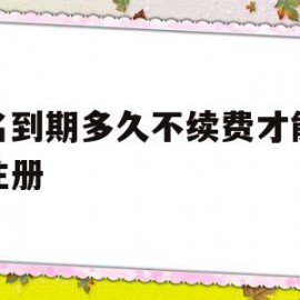 域名到期多久不续费才能重新注册(域名到期多久不续费才能重新注册账号)